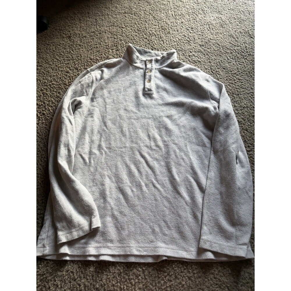 Banana Republic Light Gray Button Collar Sweater Men’s XL